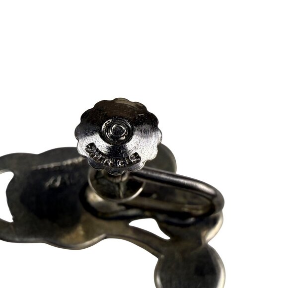 Kalo Sterling Silver Womens Floral Clip Screw On Earrings Handcrafted Intricate - Picture 6 of 7